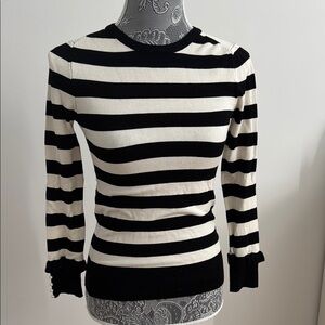 Chic Striped Black and White Sweater